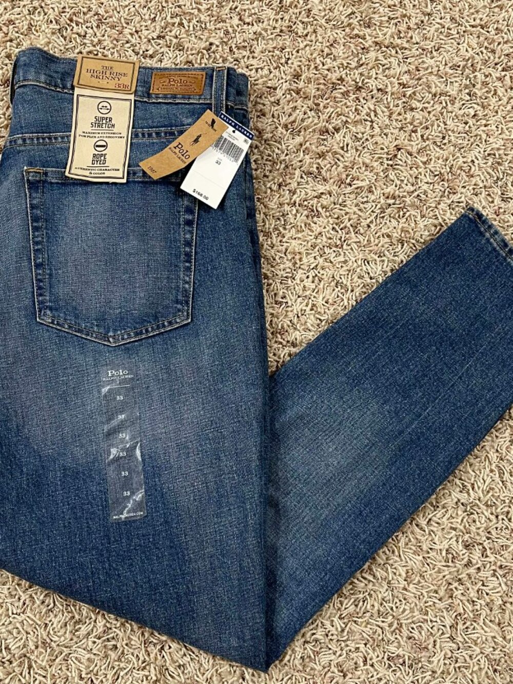 Polo Ralph Lauren Women’s the High-Rise Skinny Jeans Blue, Size 33 (New)
